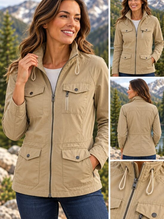 Eddie Bauer Jackets & Blazers - Eddie Bauer Utility Safari Field Jacket Tan Women’s M Lightweight